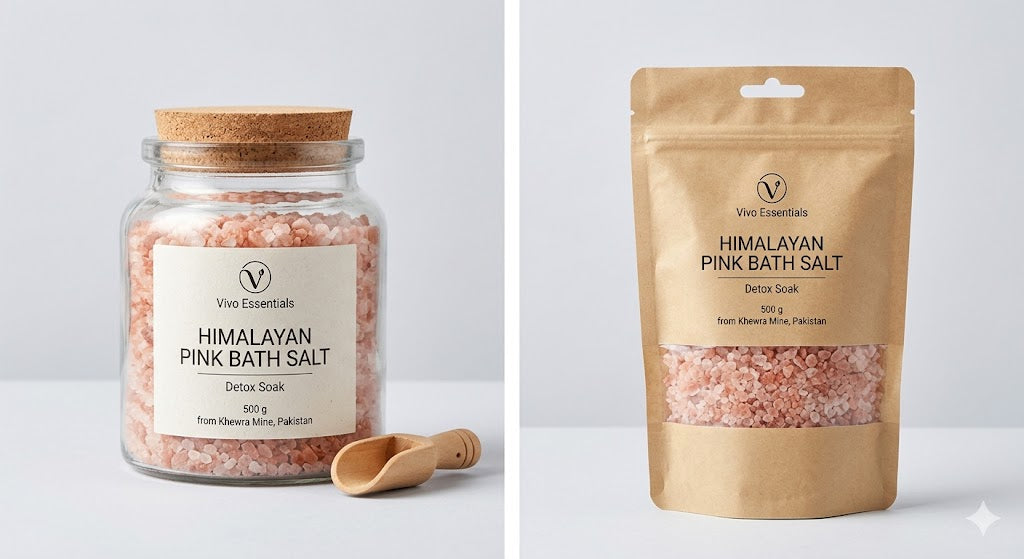 Himalayan Pink Bath Salt 500g - Detox Soak from Khewra Mine